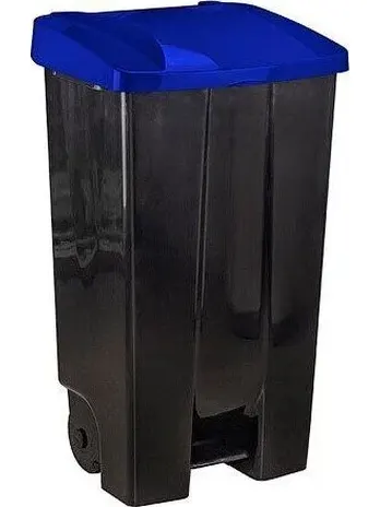 Контейнер для мусора 110л с педалью на колесах (серый) IDEA