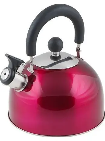 Чайник со свистком, нержавеющая сталь, 2.5 л, серия Holiday, вишневый