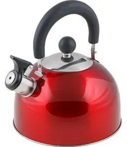 Чайник со свистком, нержавеющая сталь, 2.5 л, серия Holiday, красный м на скидке