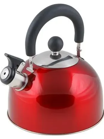 Чайник со свистком, нержавеющая сталь, 2.5 л, серия Holiday, красный м