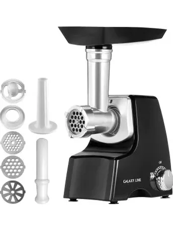 Мясорубка электрическая Galaxy LINE GL 2415, черный с серебристым