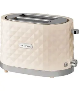 Тостер электрический Galaxy LINE GL 2912, бежевый на скидке