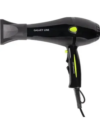 Фен для волос профессиональный Galaxy LINE GL 4340, черный с зеленым