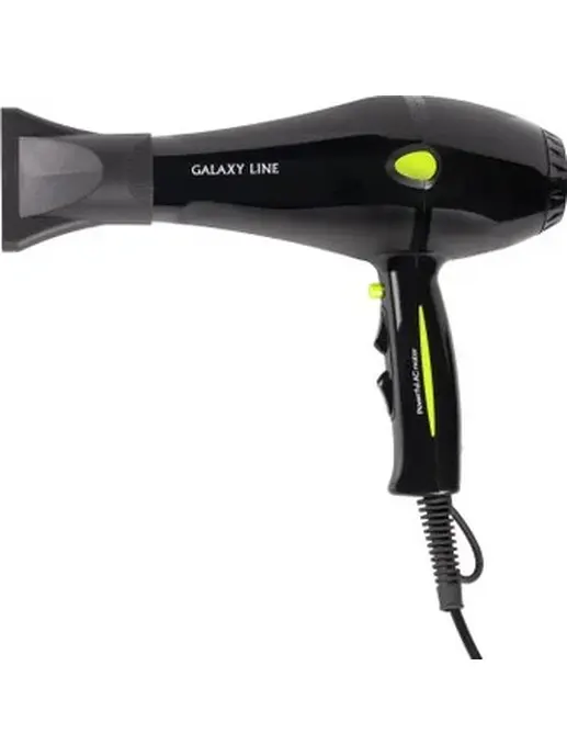 Фен для волос профессиональный Galaxy LINE GL 4340, черный с зеленым