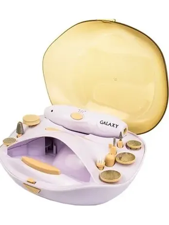 Набор для маникюра и педикюра Galaxy GL 4910, сиреневый с желтым
