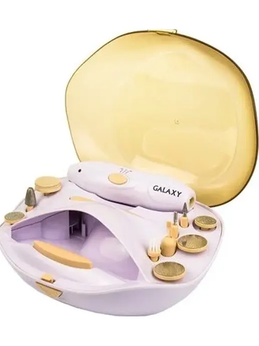 Набор для маникюра и педикюра Galaxy GL 4910, сиреневый с желтым