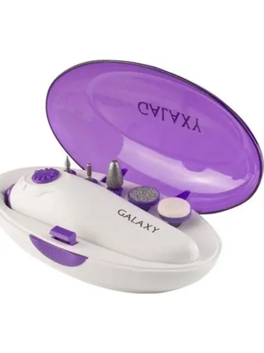 Набор для маникюра и педикюра Galaxy LINE GL 4912, белый с фиолетовым