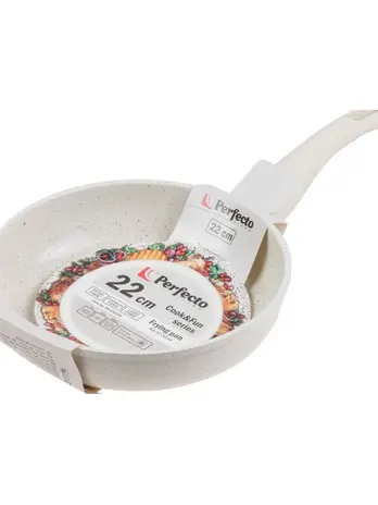Сковорода ф 22х5.3 см, PERFECTO LINEA, бежевая