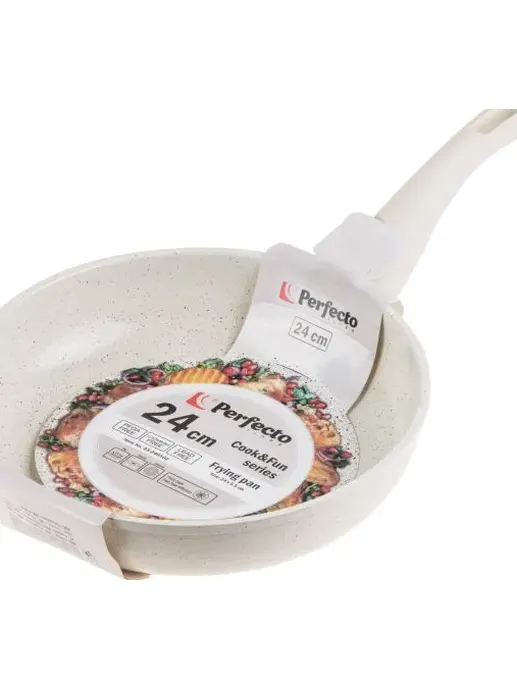 Сковорода ф 24х5.5 см, PERFECTO LINEA,  для индукц. Бежевая
