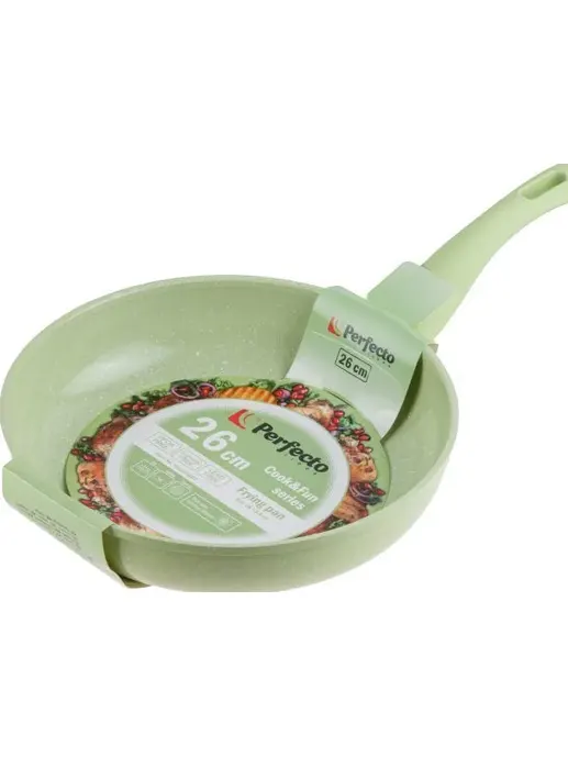 Сковорода ф 26х5.8 см, PERFECTO LINEA, зеленая