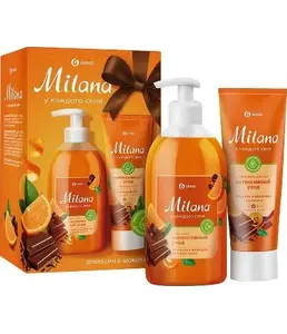 Набор подарочный  GraSS «Milana апельсин в шоколаде» мыло 300 мл + кре на скидке