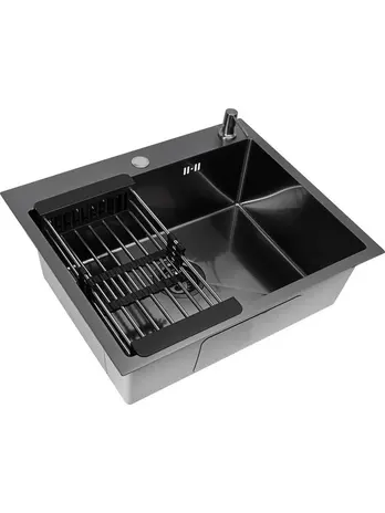 Комплект BASIC мойка 600*500, коландер, дозатор BLACK DECOR