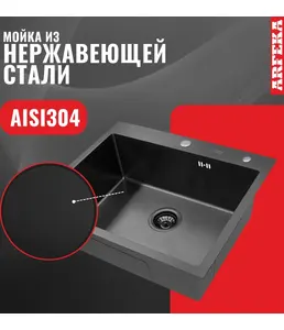 Комплект BSC мойка 500*500, коландер, дозатор BLACK DECOR на скидке