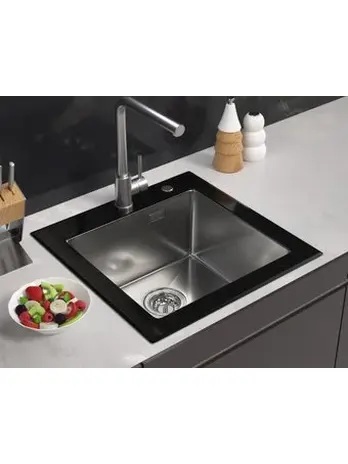 Мойка ARFEKA ECO AR 500*500 GS BLACK GLASS + SATIN