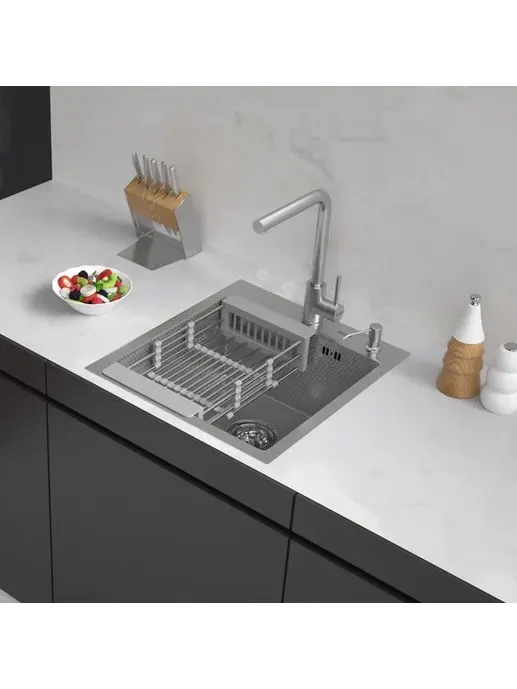 Комплект ASTRA мойка 450*500, коландер, дозатор SATIN DECOR