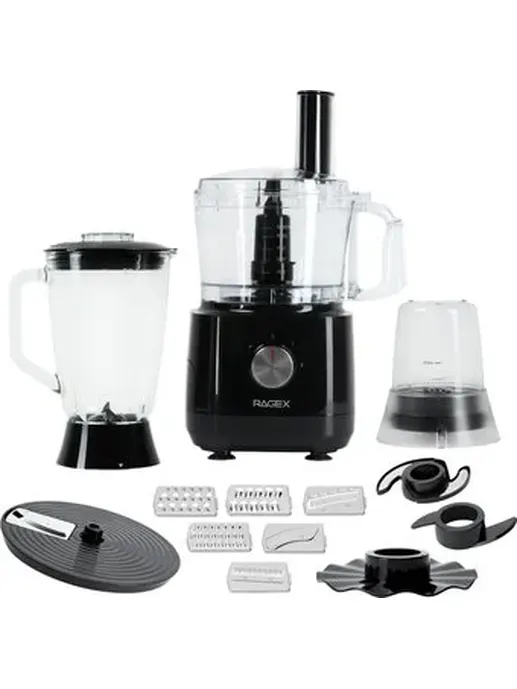 Кухонный комбайн 12 в 1 RAGEX R103, 1.2л, 1000Вт, цвет: 000 (черный)