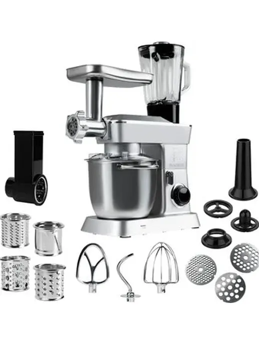 Кухонный комбайн 14 в 1 RAGEX R112, 4.5л, 1300Вт, цвет: 900 (серебрист