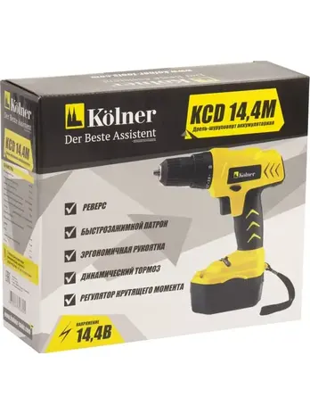 Дрель-шуруповерт аккум, 14,4В, 15Нм, Kolner KCD 14,4М