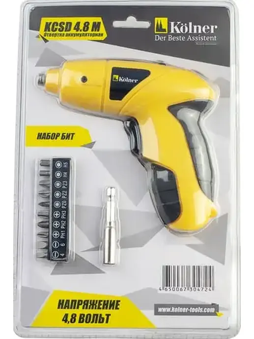 Отвертка аккумуляторная, 4.8В, 2.5Нм, Kolner KCSD 4.8М