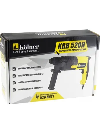 Перфоратор, 520Вт, патрон SDS-PLUS, диаметр сверления 20мм, Kolner KRH