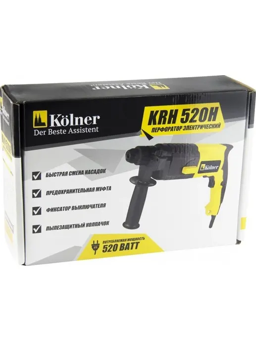 Перфоратор, 520Вт, патрон SDS-PLUS, диаметр сверления 20мм, Kolner KRH