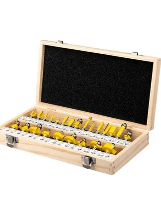 Набор фрез по дереву, диаметр 6,35мм-31,5мм, диаметр хвостовика 8мм, K