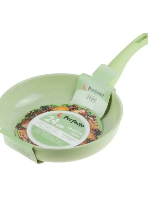Сковорода ф 24х5.5 см,PERFECTO LINEA,  для индукц. Зеленая