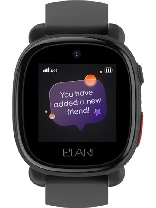 Часы-телефон ELARI KIDPHONE 4G LITE (серийный) (черный)