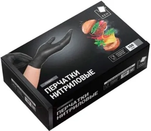 SEMPB2 Перчатки нитрил.,черные,р.М,
