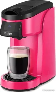 Кофеварка капсульная Kitfort KT-7121-1 (черно-малиновый)