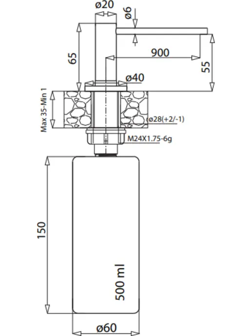 Дозатор жидкого мыла Aquasanita DS-601 черный металлик