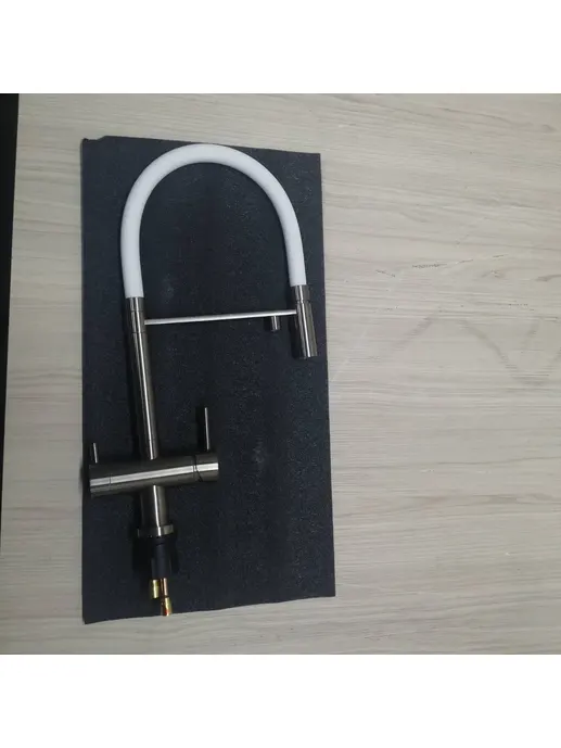 Смеситель OMOIKIRI Kanto-BN-WH нержавеющая сталь/белый