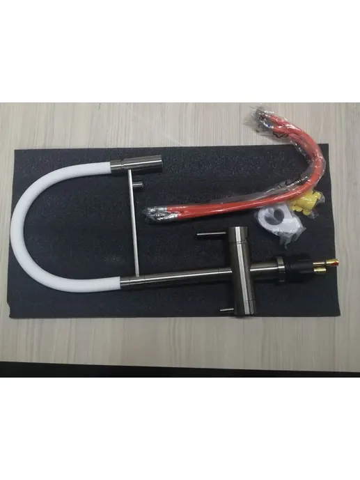 Смеситель OMOIKIRI Kanto-BN-WH нержавеющая сталь/белый