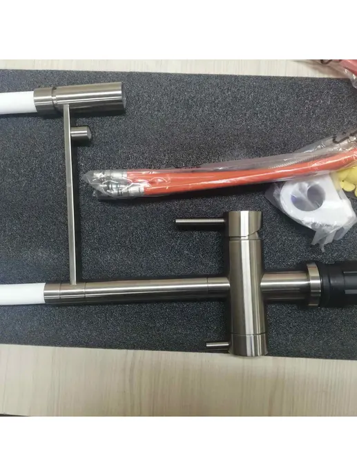 Смеситель OMOIKIRI Kanto-BN-WH нержавеющая сталь/белый