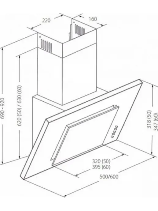 Кухонная вытяжка Akpo Optima Eco 60 wk-4 черный