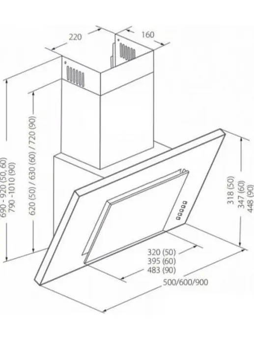Кухонная вытяжка Akpo Optima Eco 50 wk-4 черный