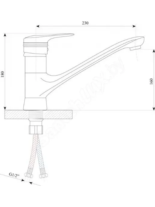 Смеситель для кухни Gran-Stone GS-4356 308, черный