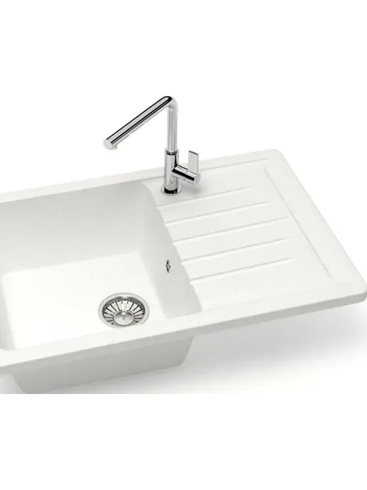 Кухонная мойка Glanz J-016-31 белая, матовая