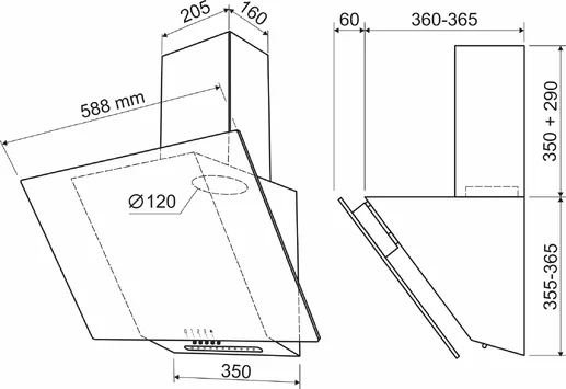 Кухонная вытяжка HOLT HT-RH-017 60 черная