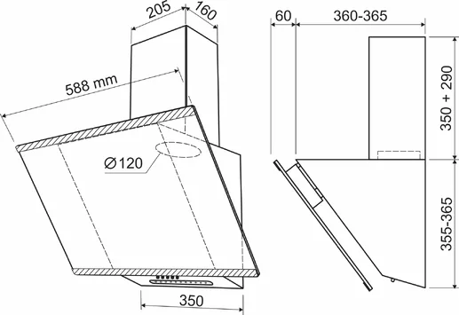 Кухонная вытяжка HOLT HT-RH-018 60 черная