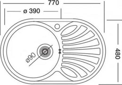 Кухонная мойка Kromevye Rondo EC 259 D-L (чаша слева)