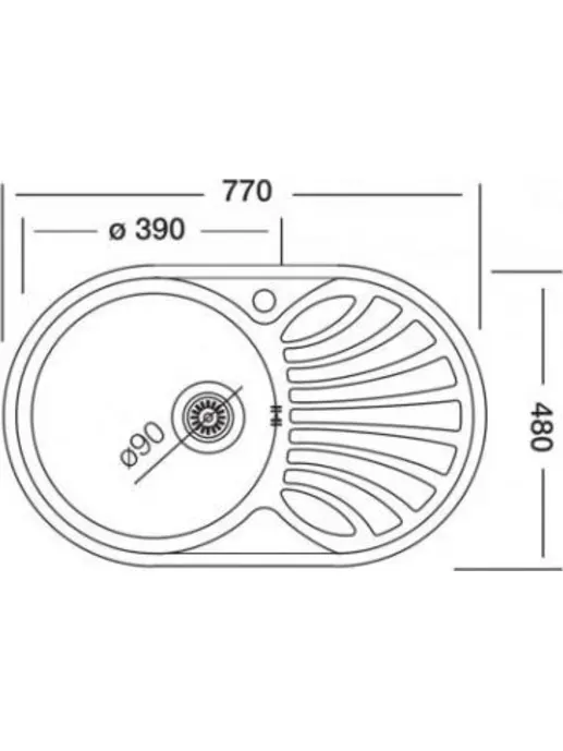Кухонная мойка Kromevye Rondo EC 259 D-L (чаша слева)