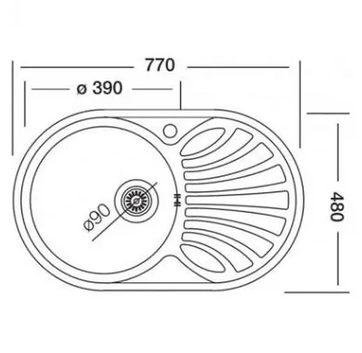 Кухонная мойка Kromevye Rondo EC 259 D-L (чаша слева)