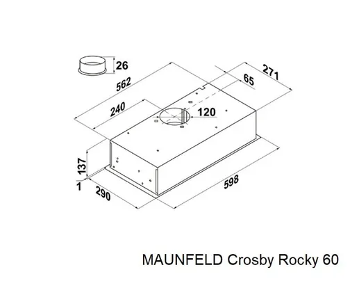 Кухонная вытяжка MAUNFELD Crosby Rocky 60 черный