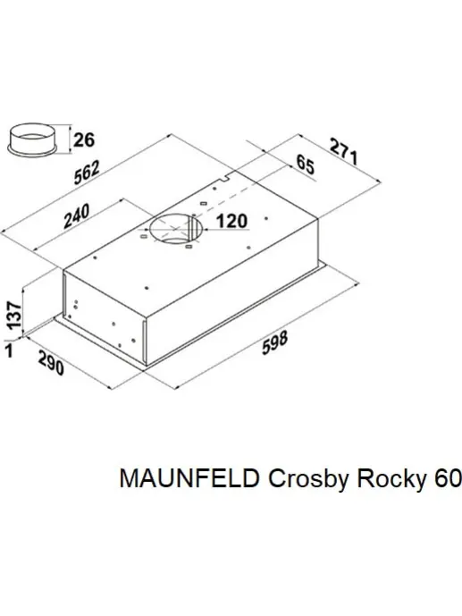 Кухонная вытяжка MAUNFELD Crosby Rocky 60 черный