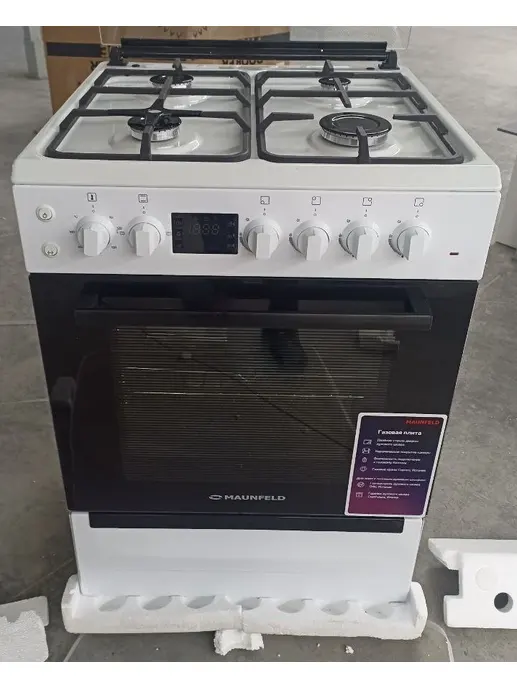 Газовая плита с электрической духовкой MAUNFELD MGC60ECW05