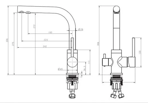 Смеситель AquaSanita Akvaduo 2663 L 001 chrome