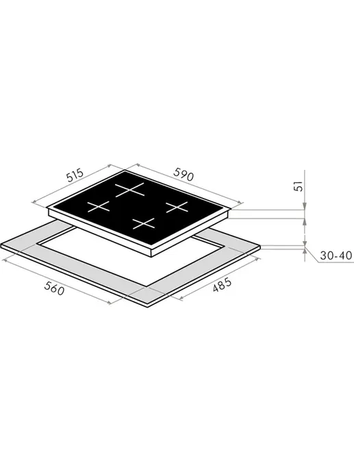 Газовая варочная панель MAUNFELD EGHG.64.6CB/G