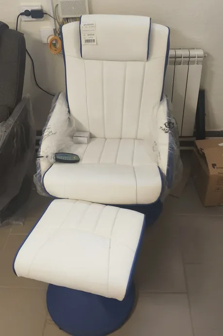Кресло вибромассажное Angioletto Barone Blu Bianco