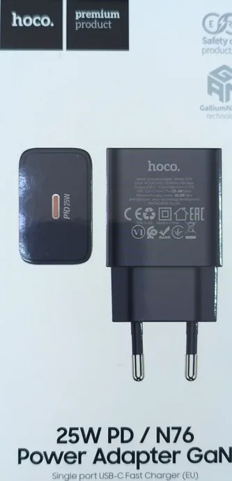 Зарядное устройство N76 один порт PD25W черный hoco